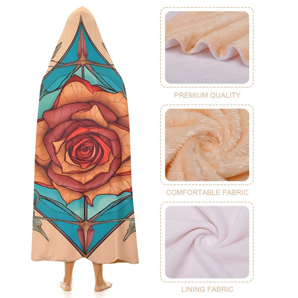 Rose Hooded Blanket