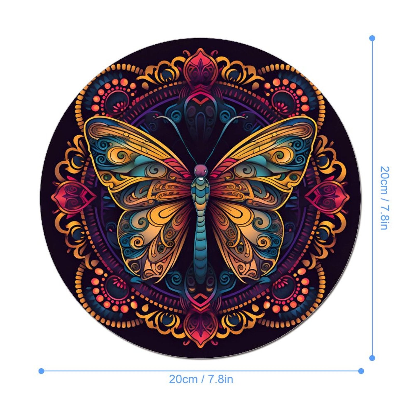 Butterfly Round Mouse Pad