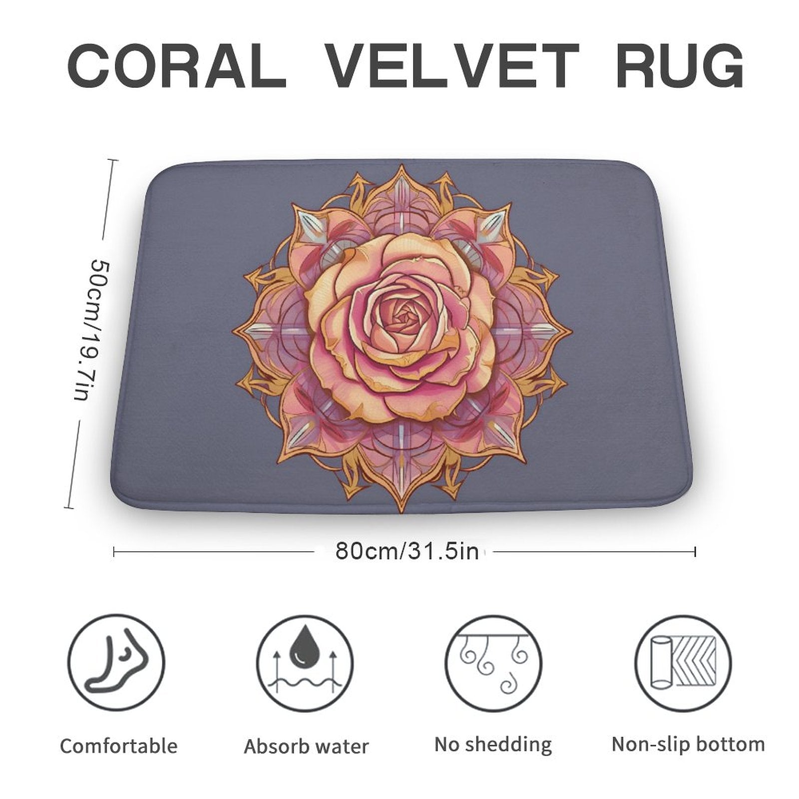 Rose Coral Velvet Rug