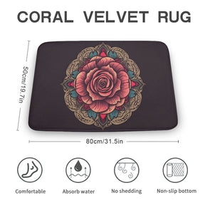 Rose Coral Velvet Rug