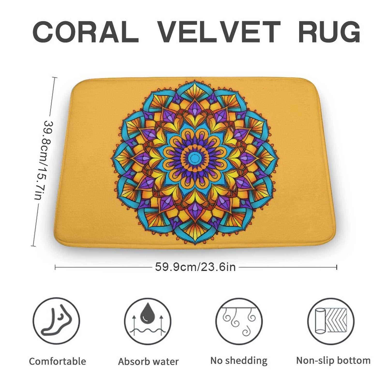 Sunflower Coral Velvet Rug