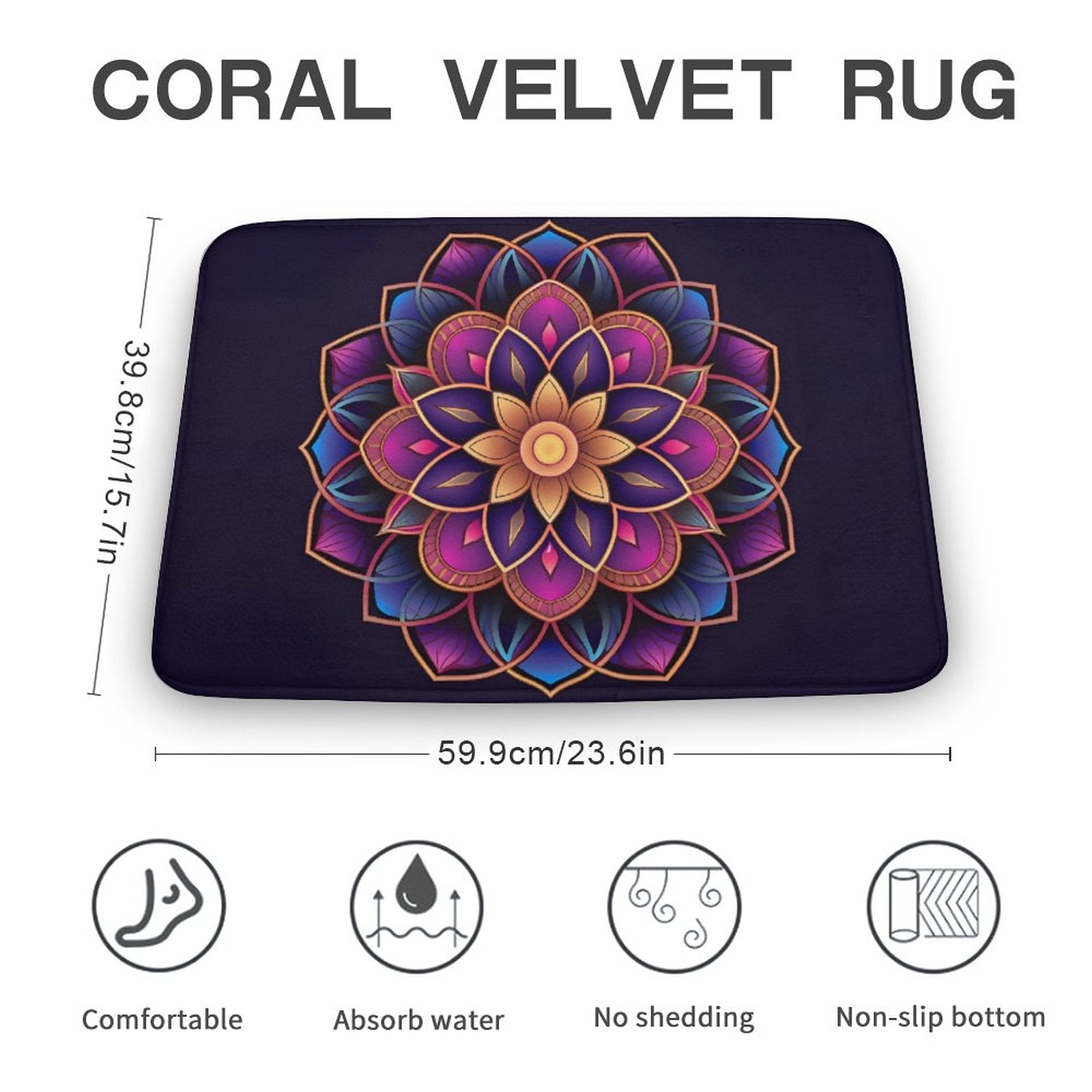 Lotus Coral Velvet Rug