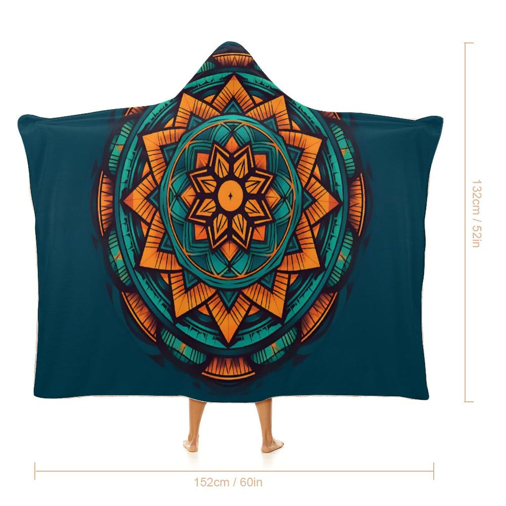 Manta con capucha geométrica