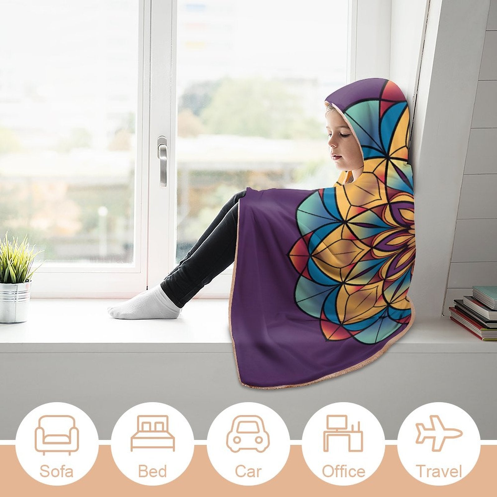 Lotus Hooded Blanket