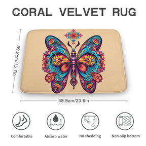 Butterfly Coral Velvet Rug