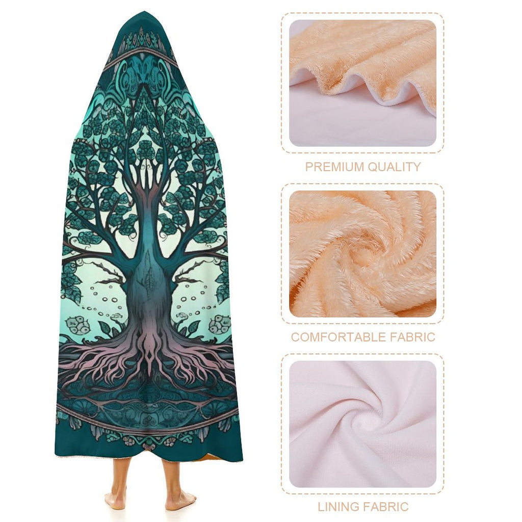 Manta con capucha de árbol