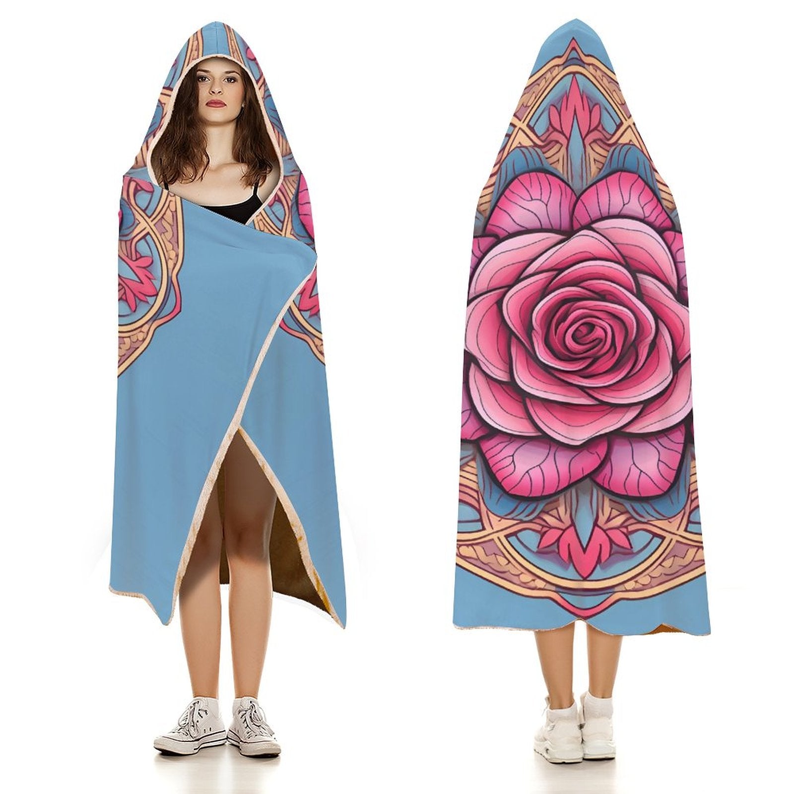 Rose Hooded Blanket