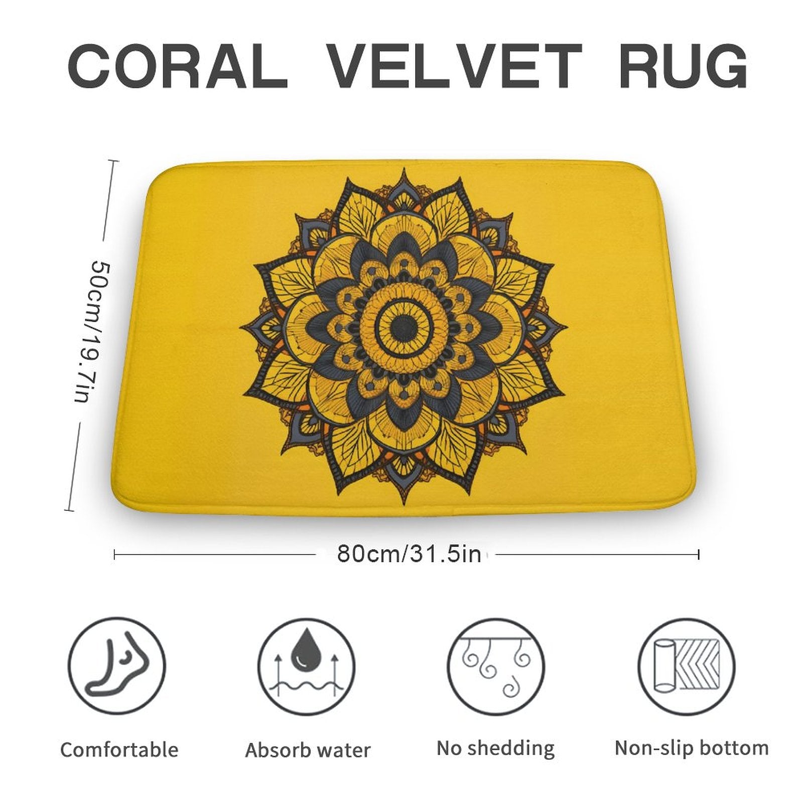 Sunflower Coral Velvet Rug