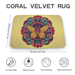 Butterfly Coral Velvet Rug