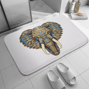 Elephant Coral Velvet Rug