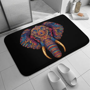 Elephant Coral Velvet Rug