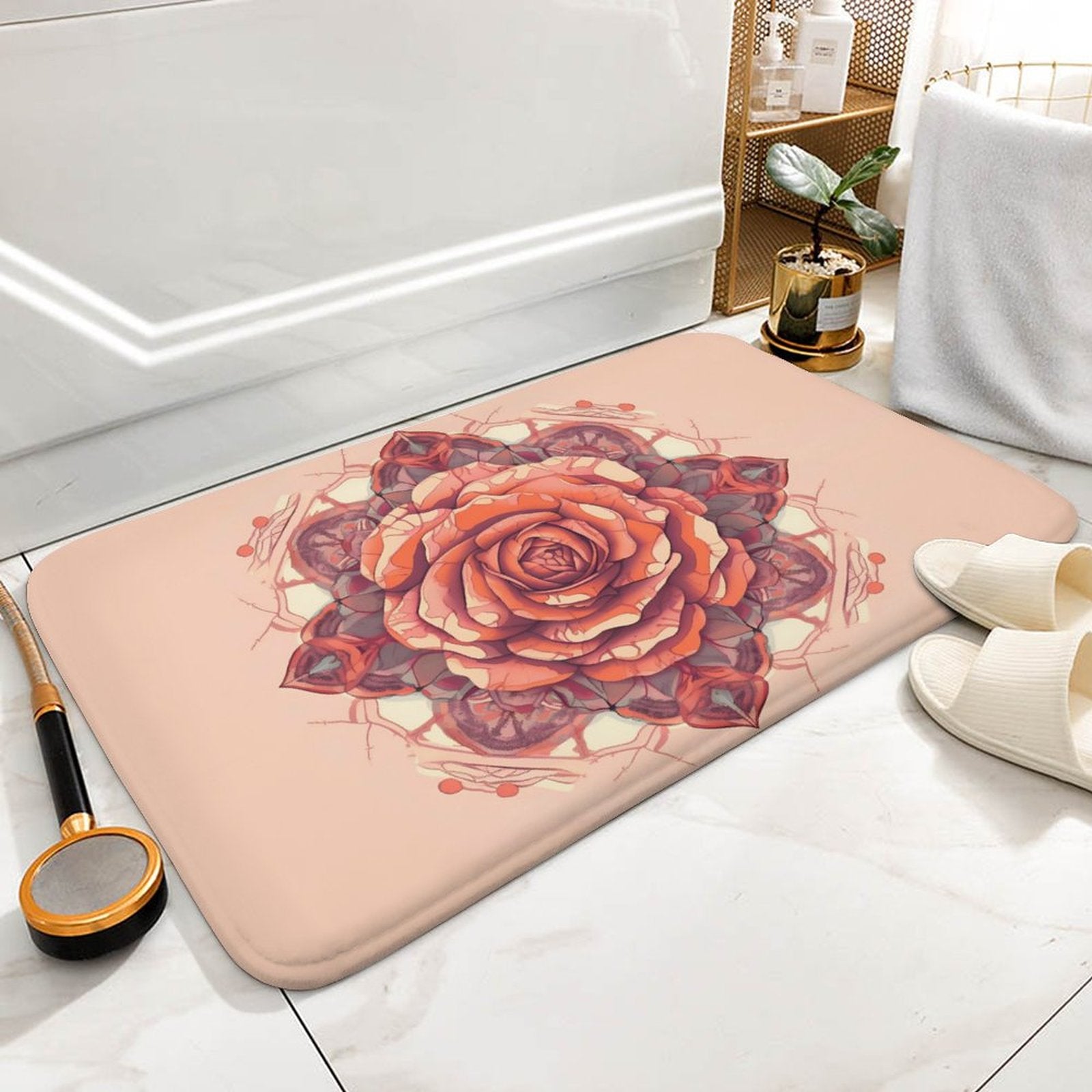 Rose Coral Velvet Rug