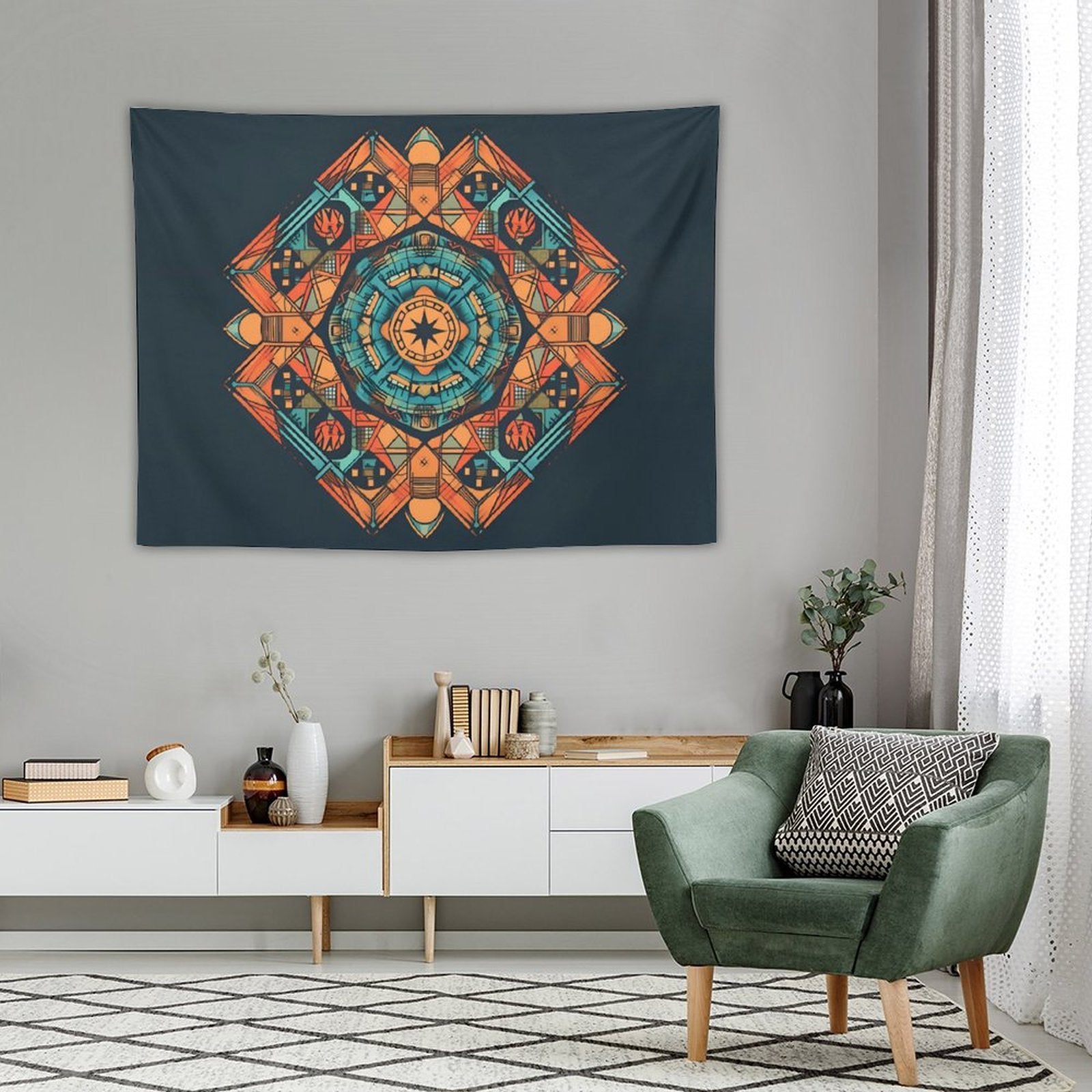 Tapiz geométrico de pared
