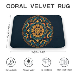 Geometric Coral Velvet Rug