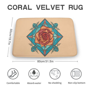 Rose Coral Velvet Rug