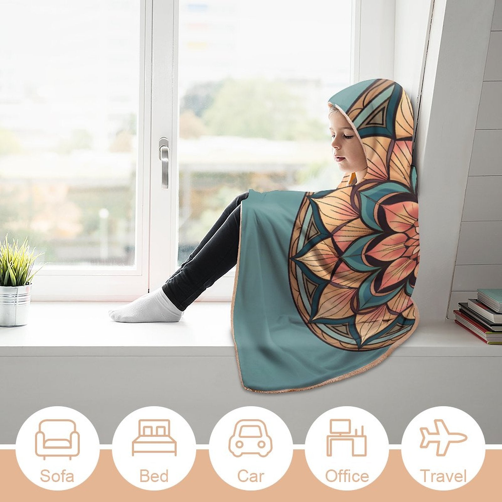 Lotus Hooded Blanket