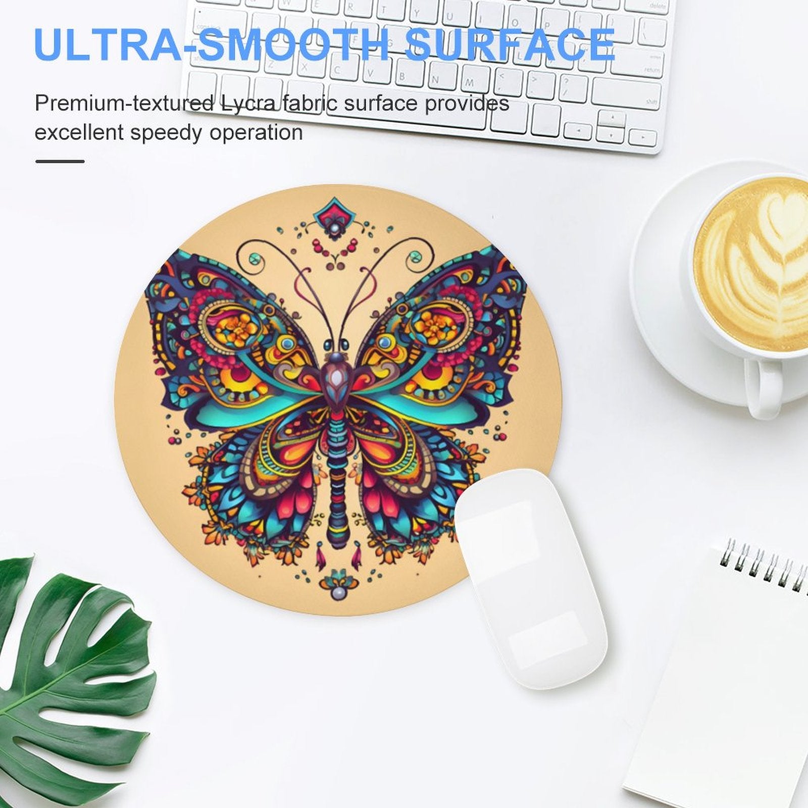 Butterfly Round Mouse Pad