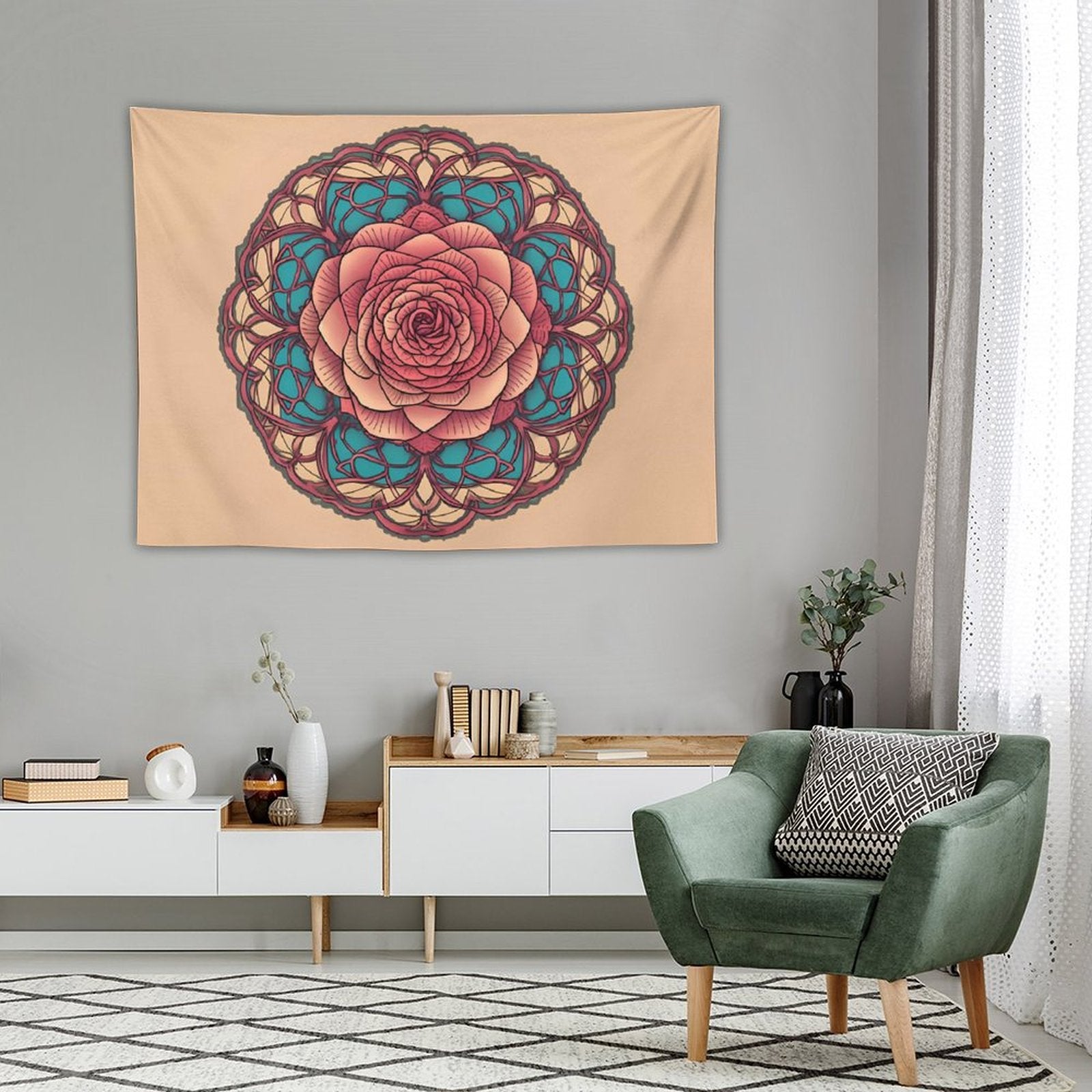 Tapiz de pared de rosas