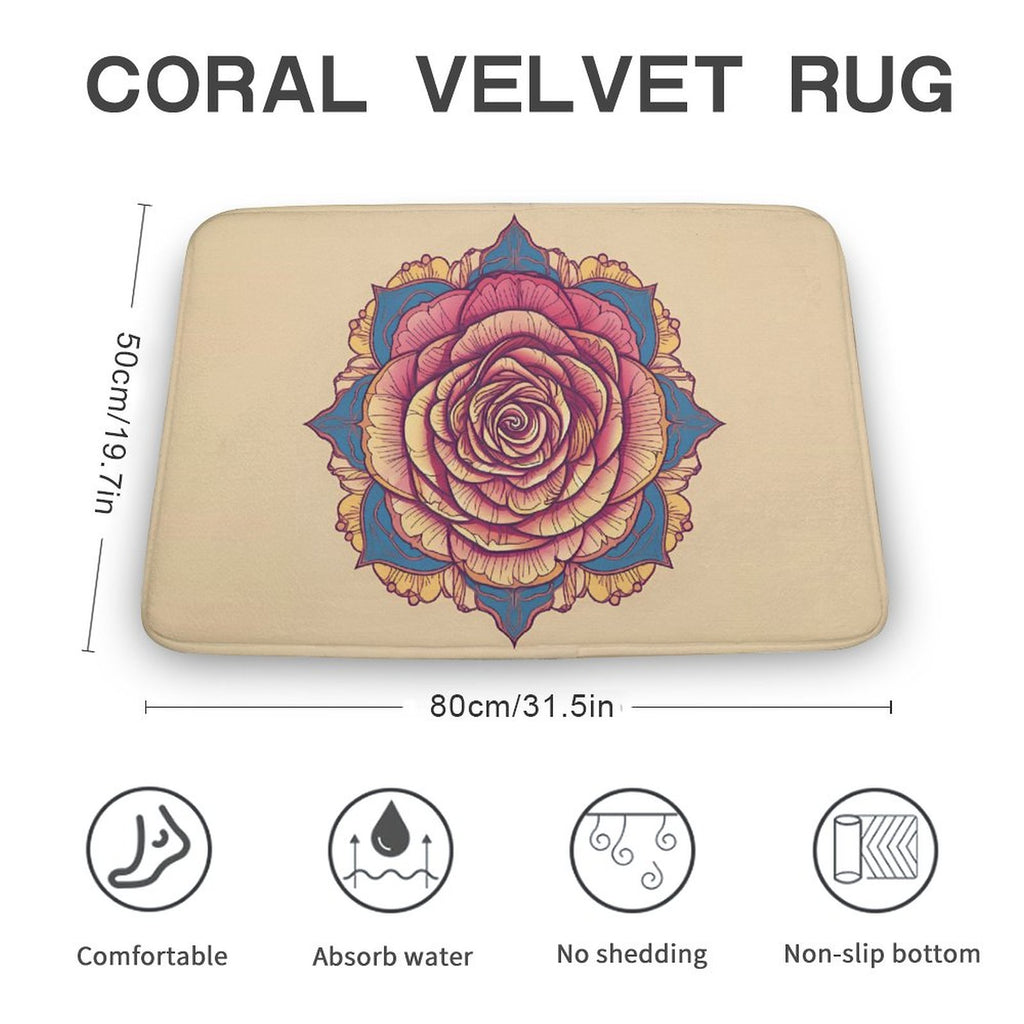 Rose Coral Velvet Rug