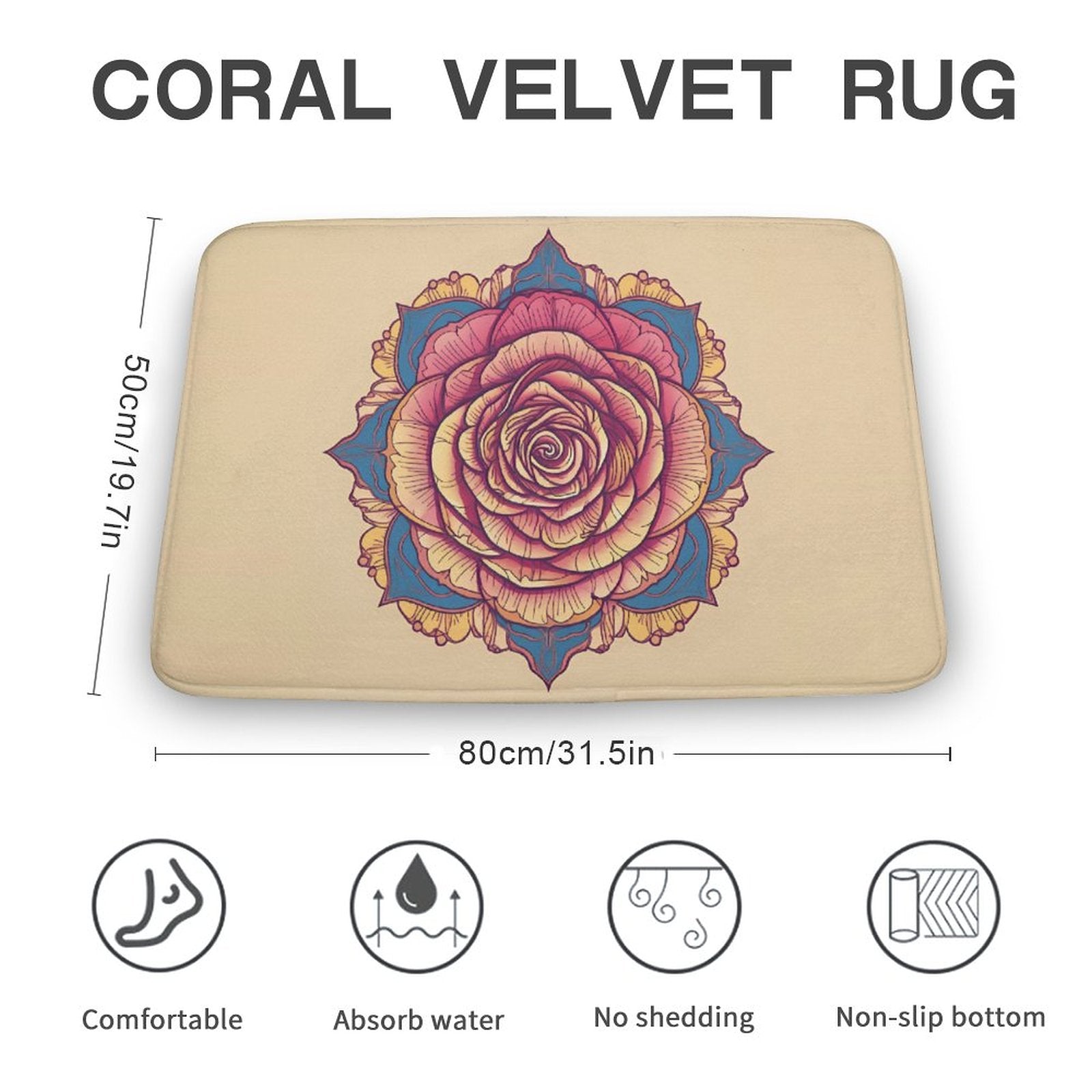 Rose Coral Velvet Rug