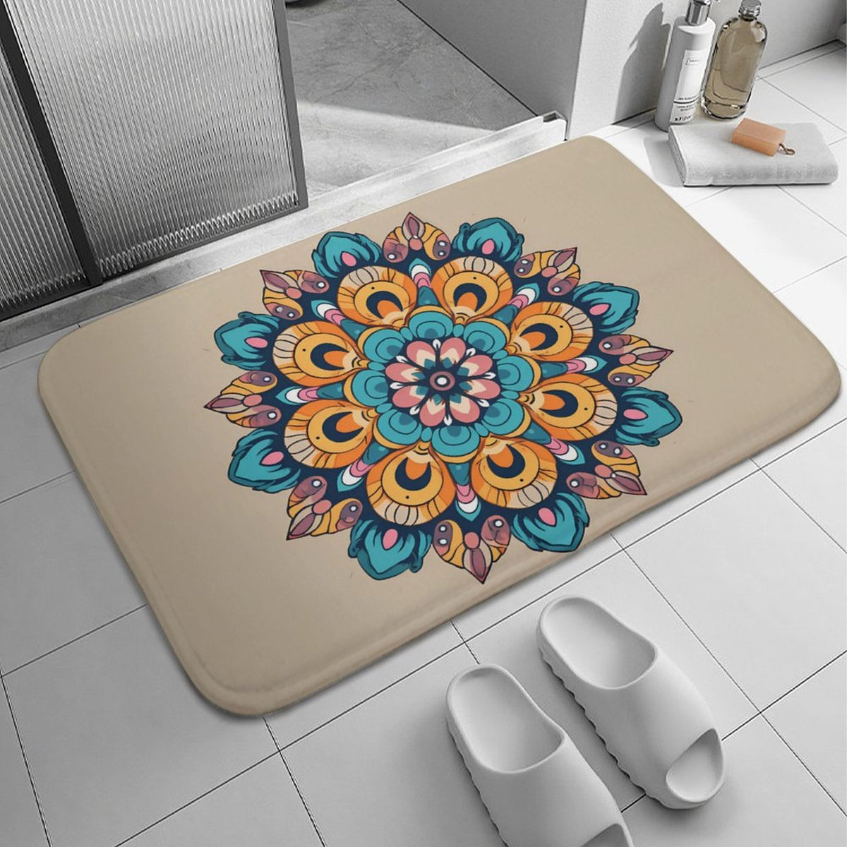 Flower Coral Velvet Rug