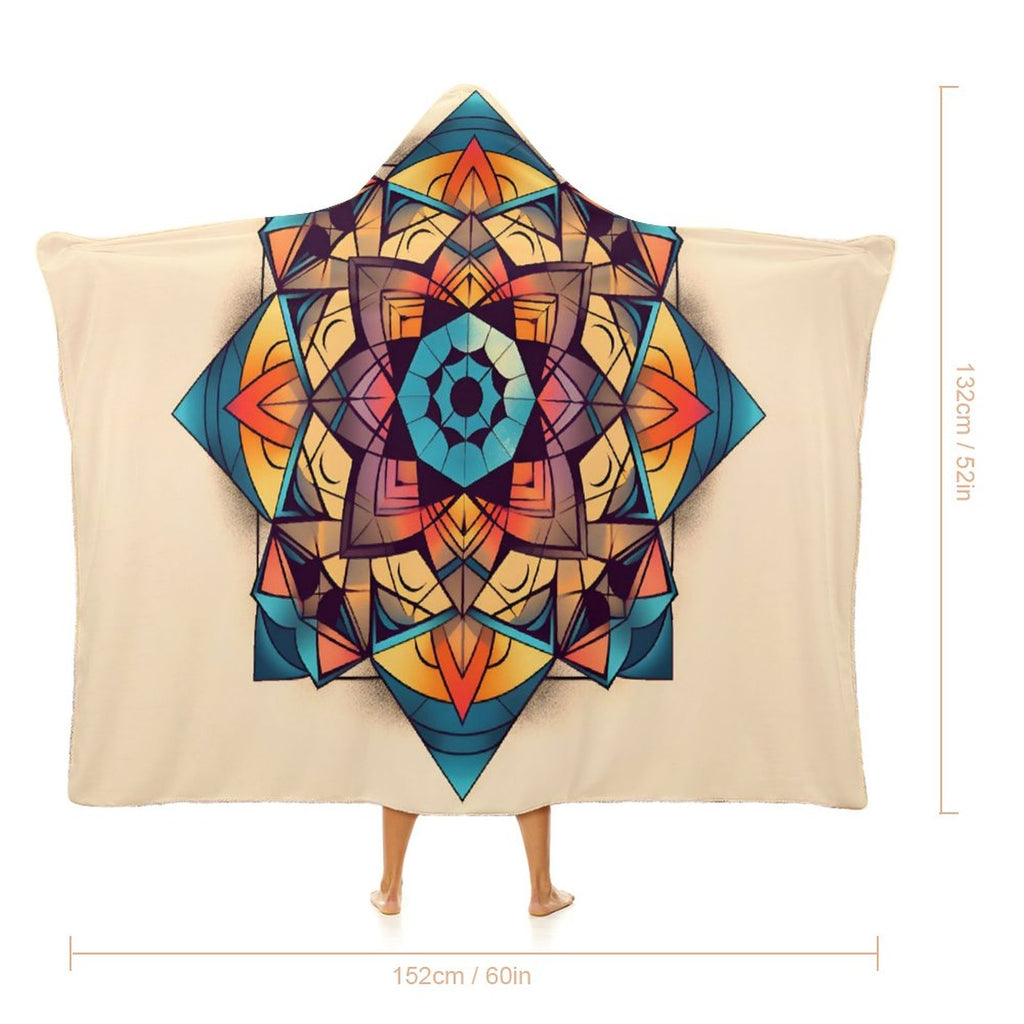 Manta con capucha geométrica