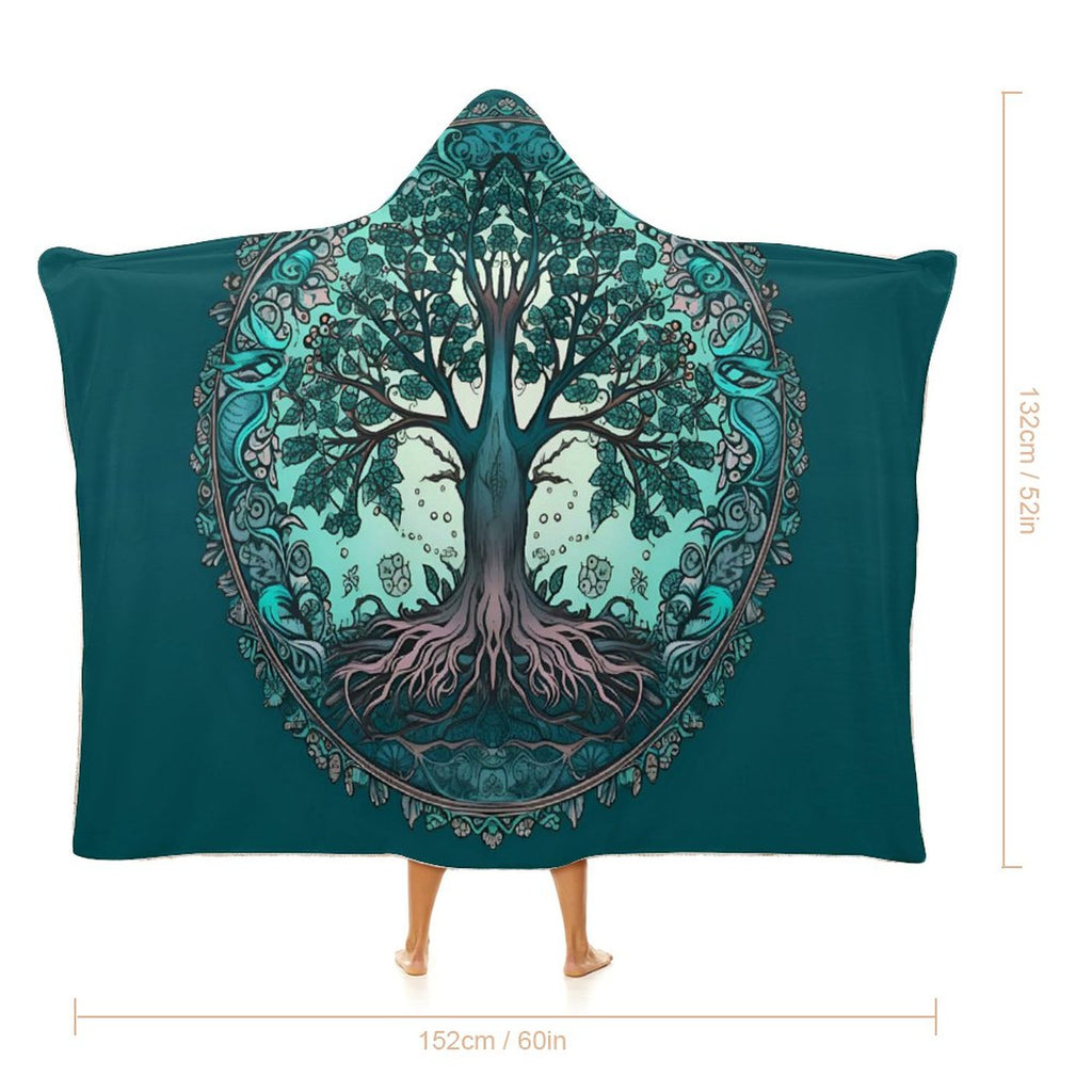 Manta con capucha de árbol