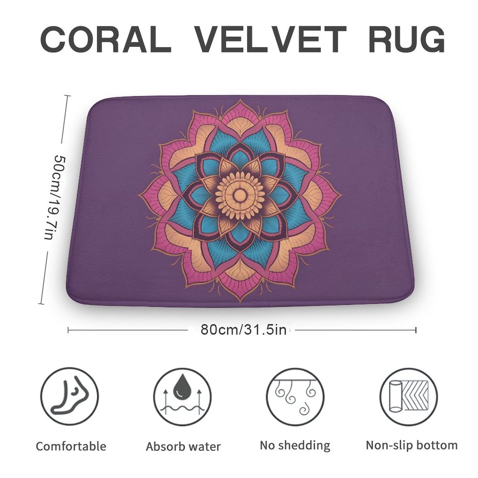 Lotus Coral Velvet Rug