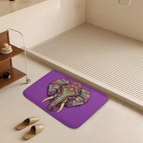 Elephant Coral Velvet Rug