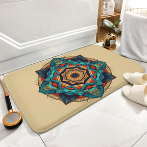 Geometric Coral Velvet Rug