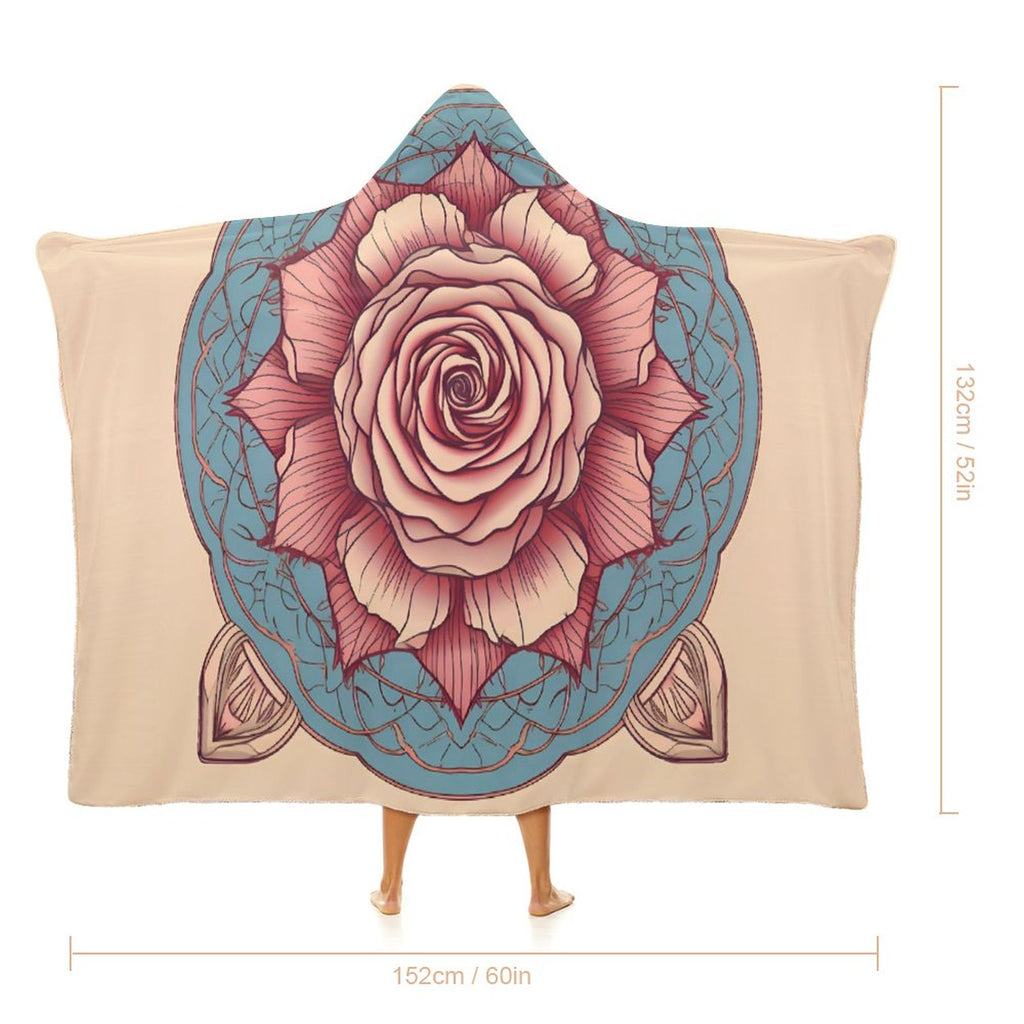 Manta con capucha de rosas