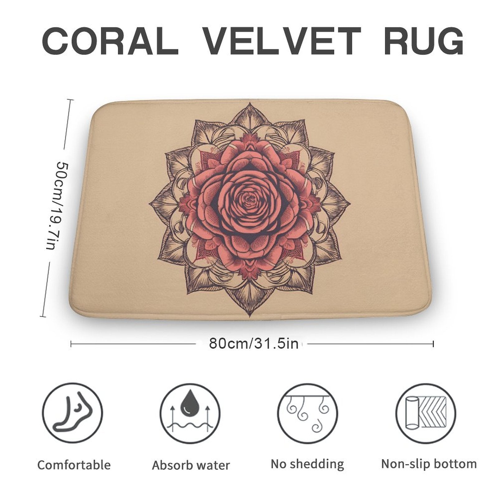 Rose Coral Velvet Rug