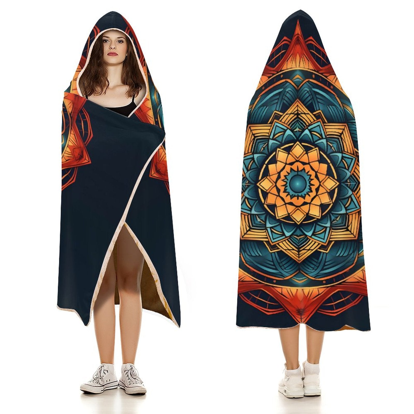 Geometric Hooded Blanket