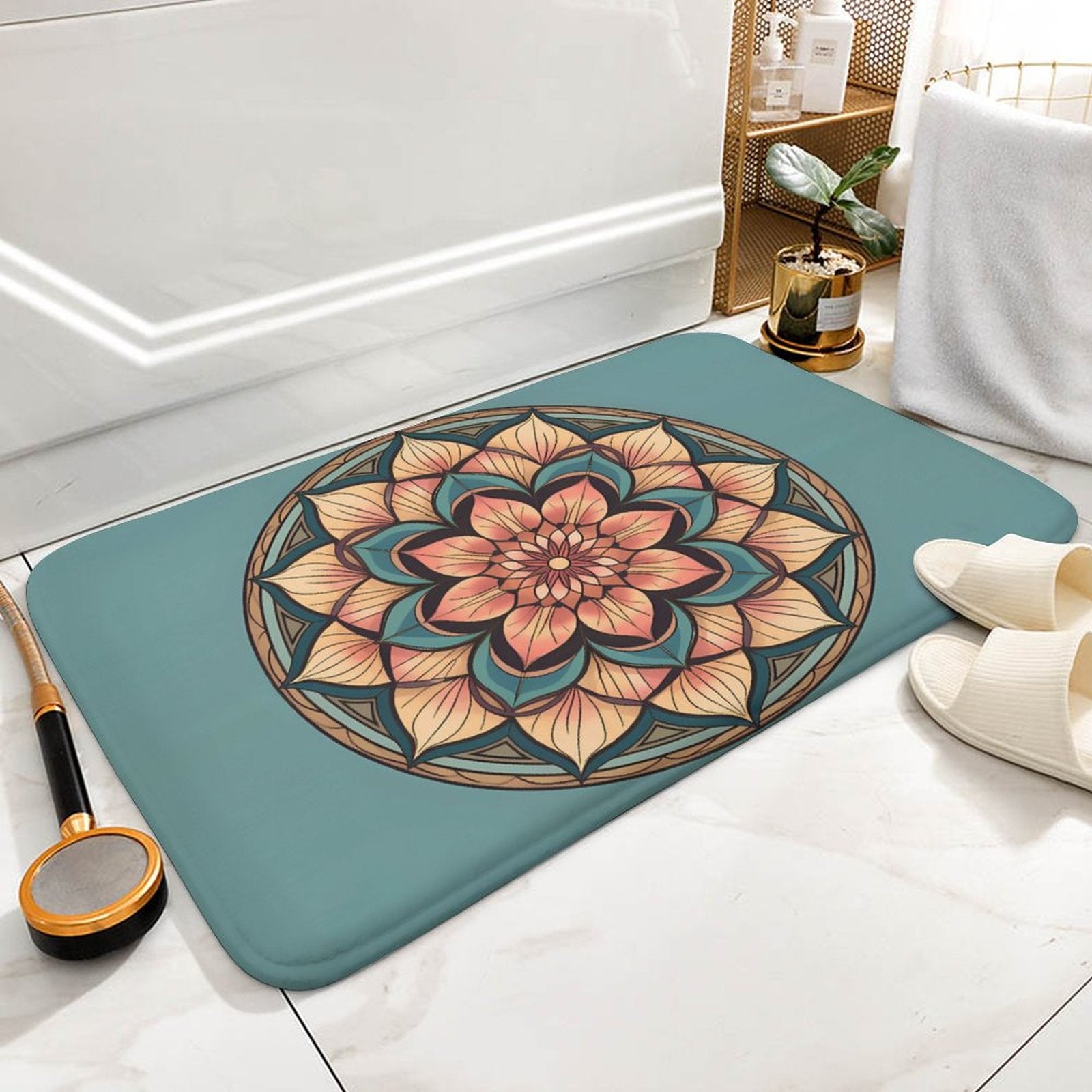 Lotus Coral Velvet Rug