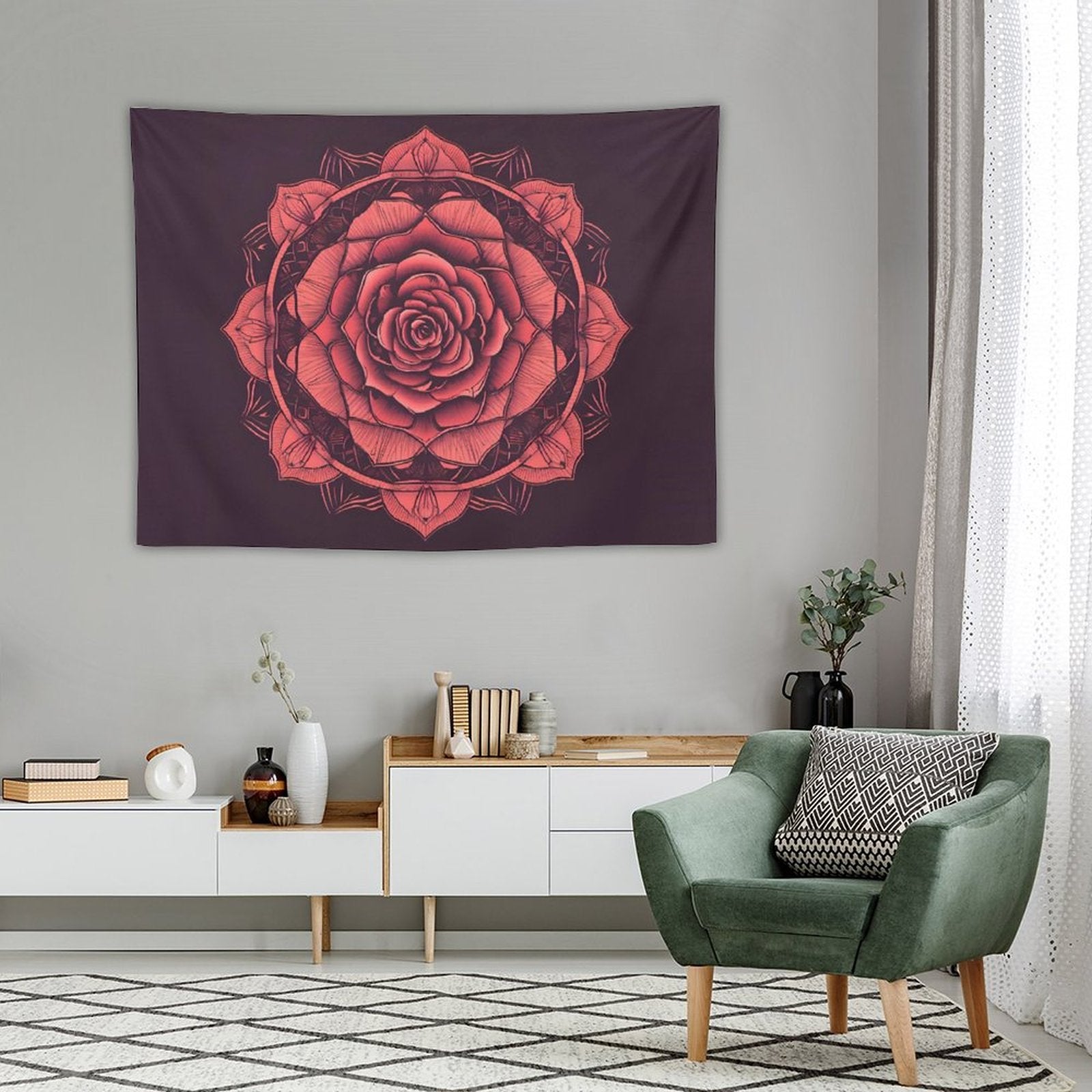 Tapiz de pared de rosas