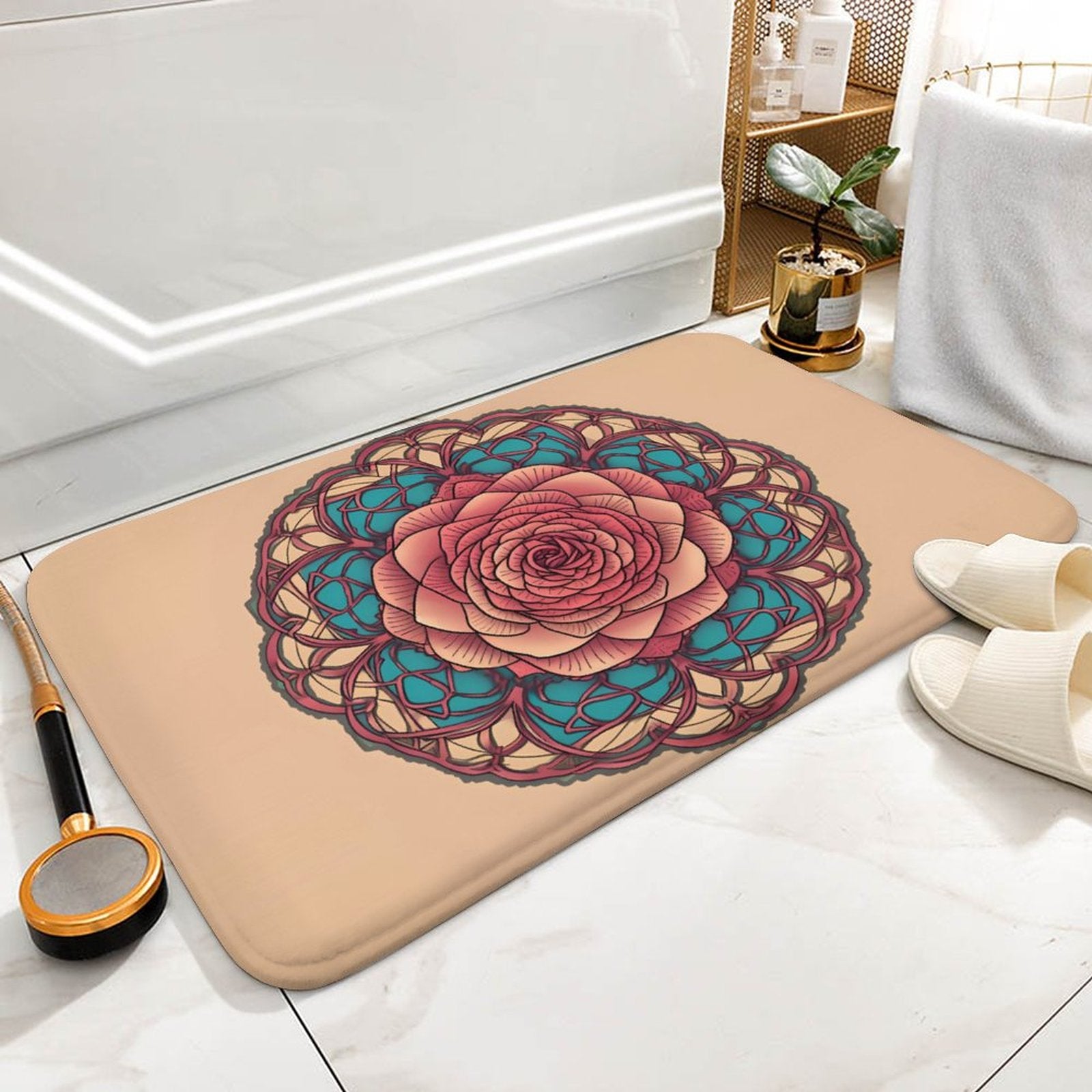 Rose Coral Velvet Rug