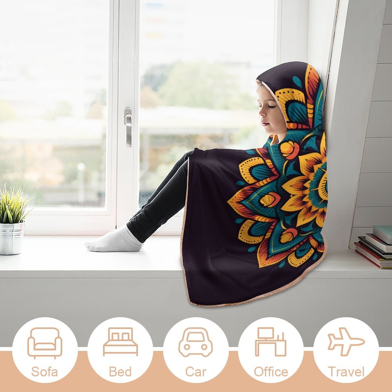 Flower Hooded Blanket