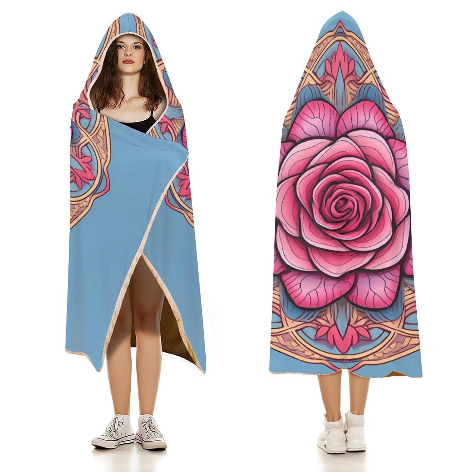 Rose Hooded Blanket