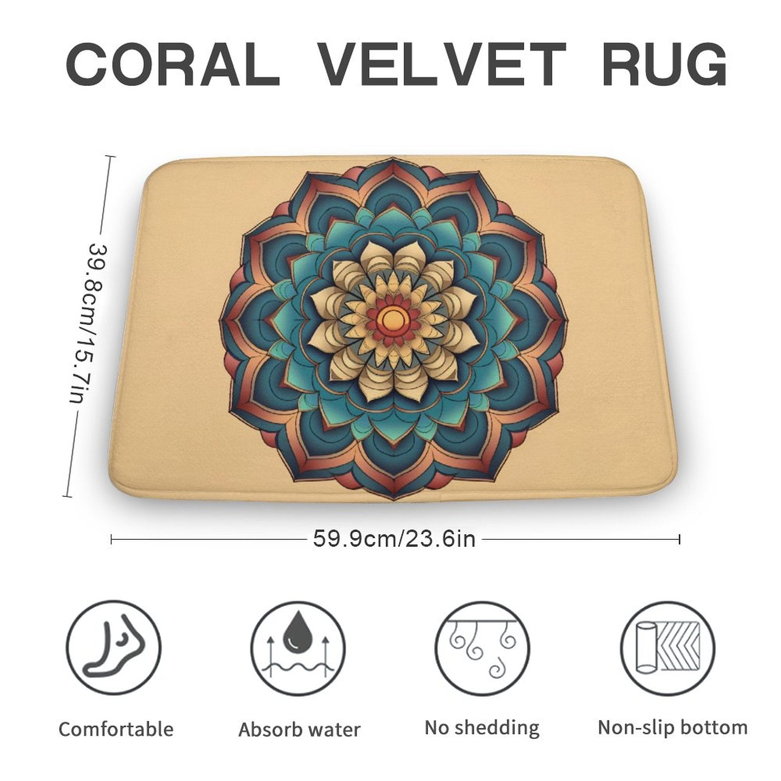 Lotus Coral Velvet Rug