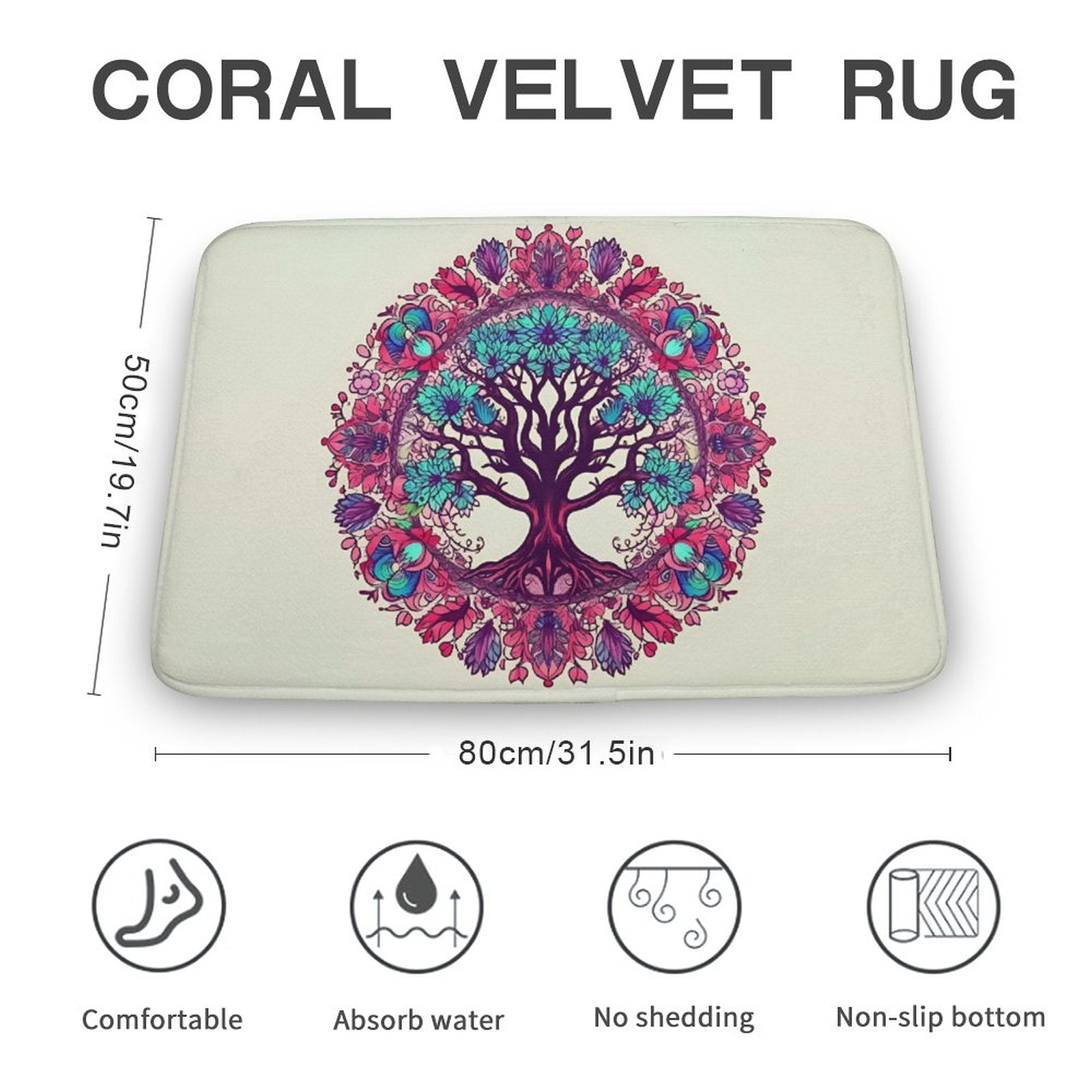 Tree Coral Velvet Rug