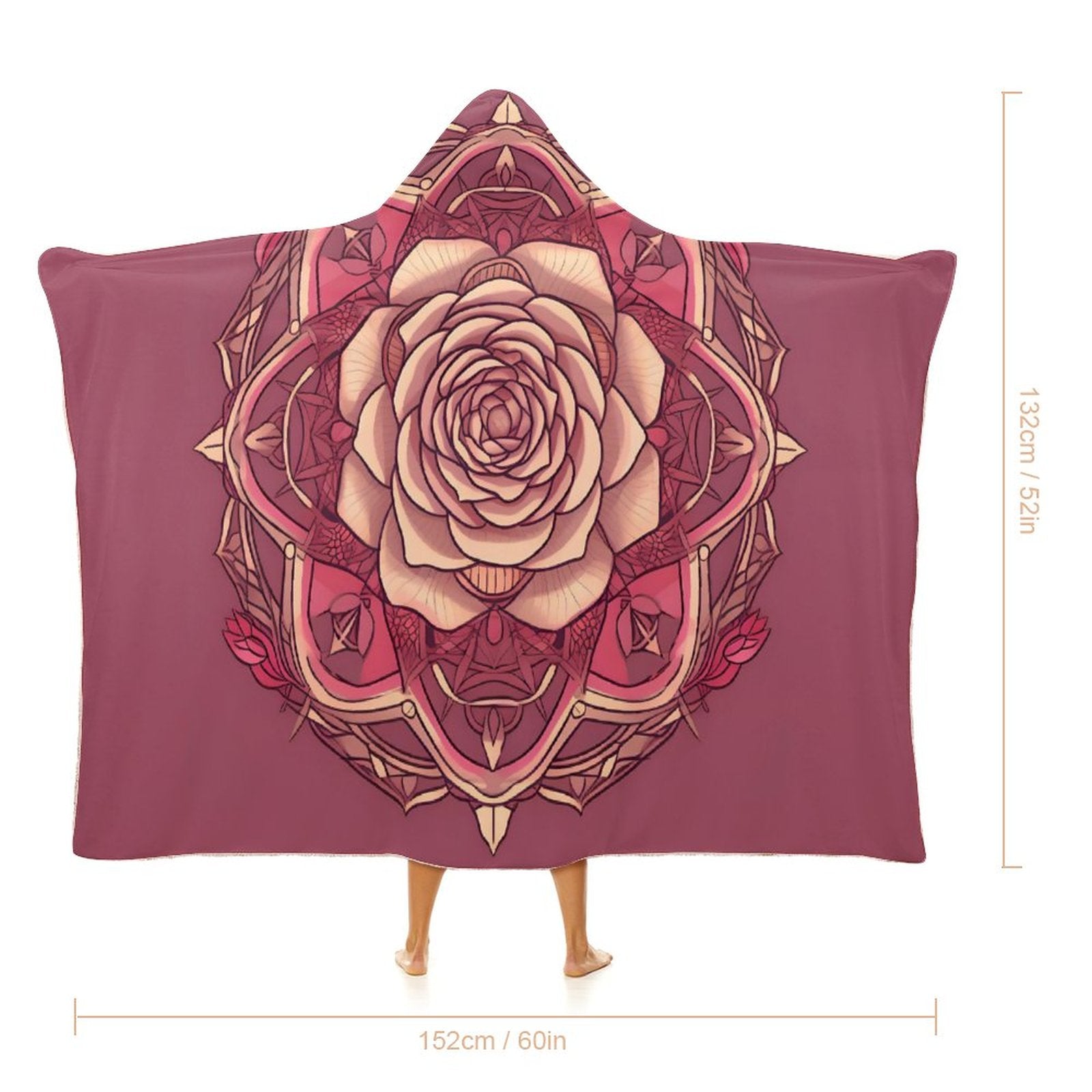 Rose Hooded Blanket