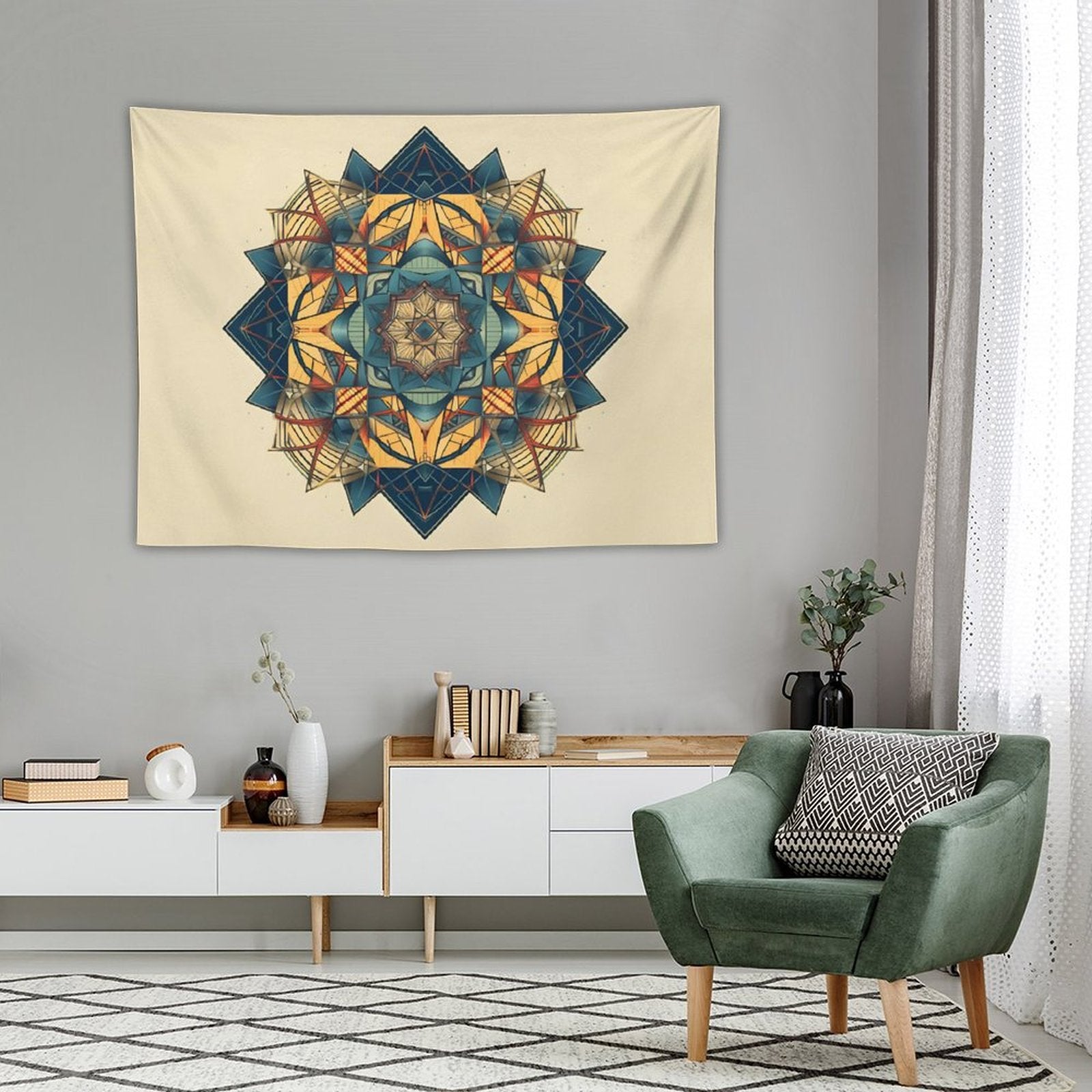 Tapiz geométrico de pared