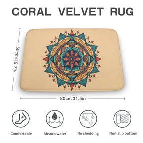 Geometric Coral Velvet Rug