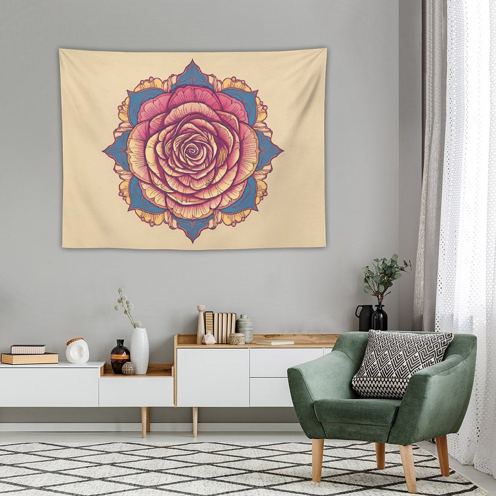 Tapiz de pared de rosas