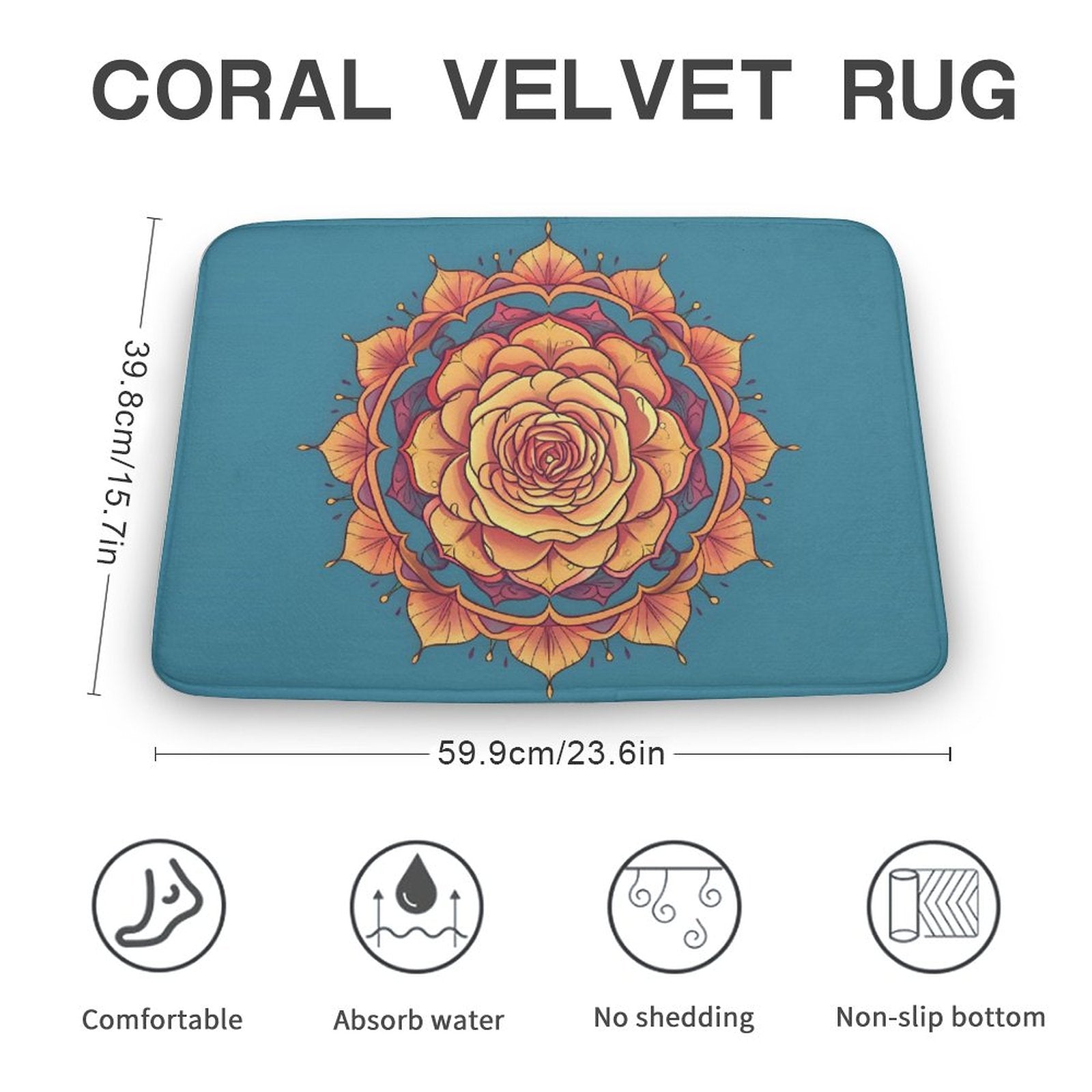 Rose Coral Velvet Rug