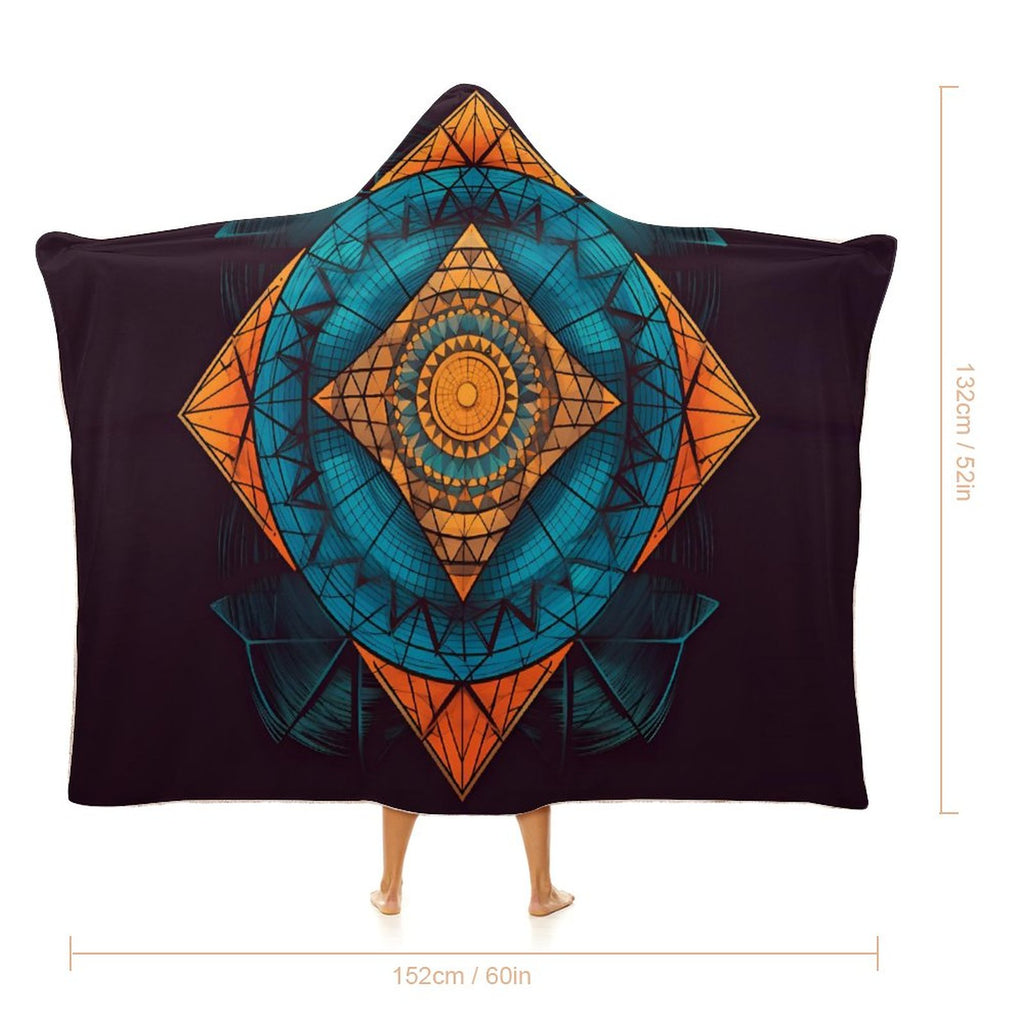 Manta con capucha geométrica
