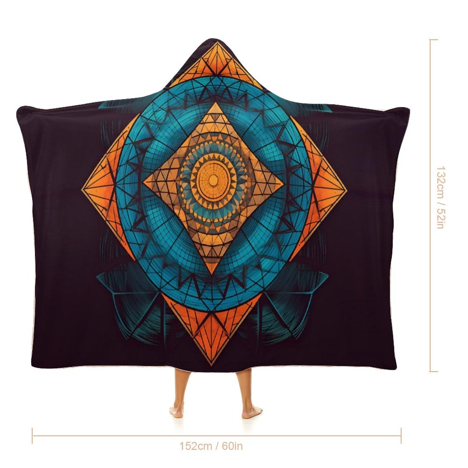 Manta con capucha geométrica