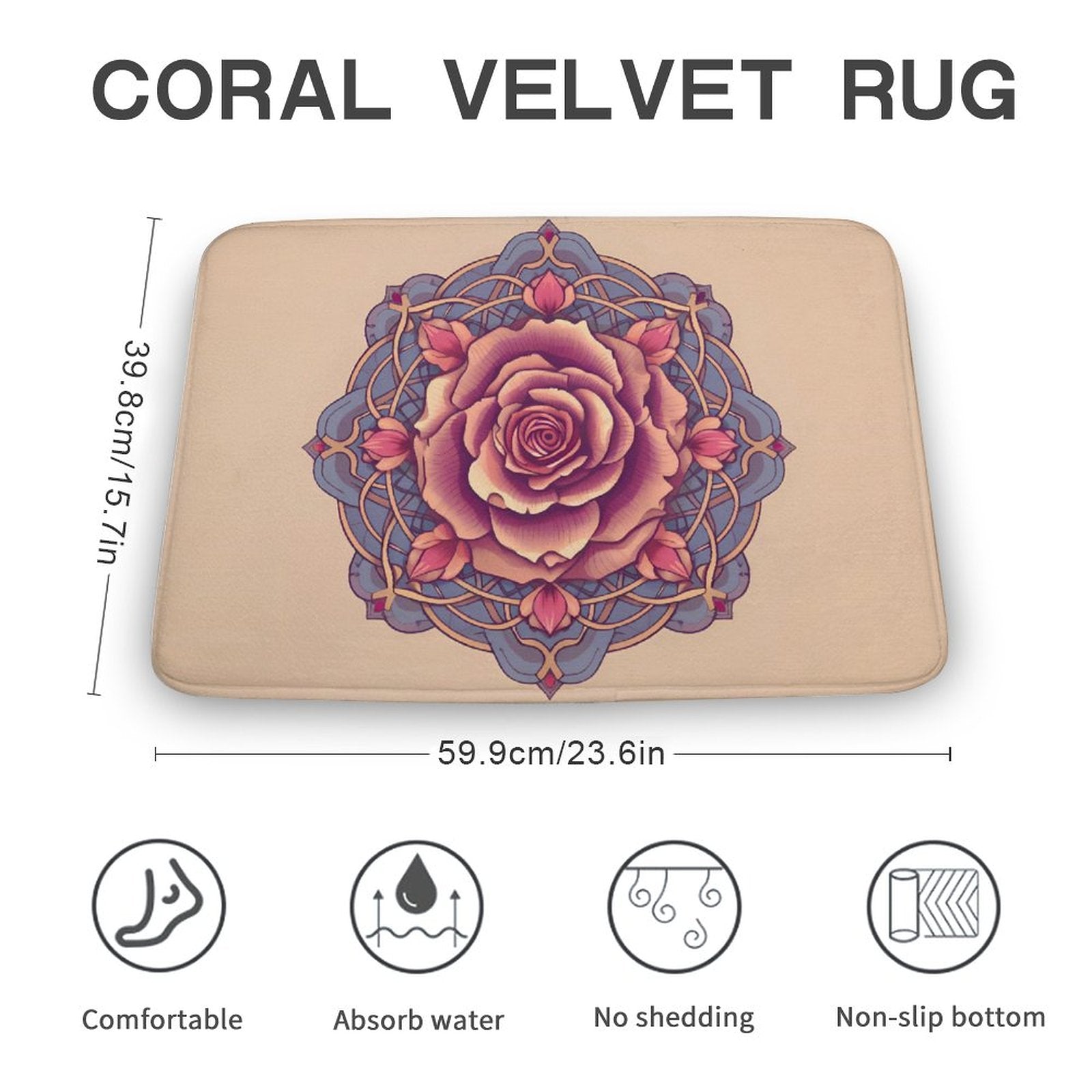 Rose Coral Velvet Rug