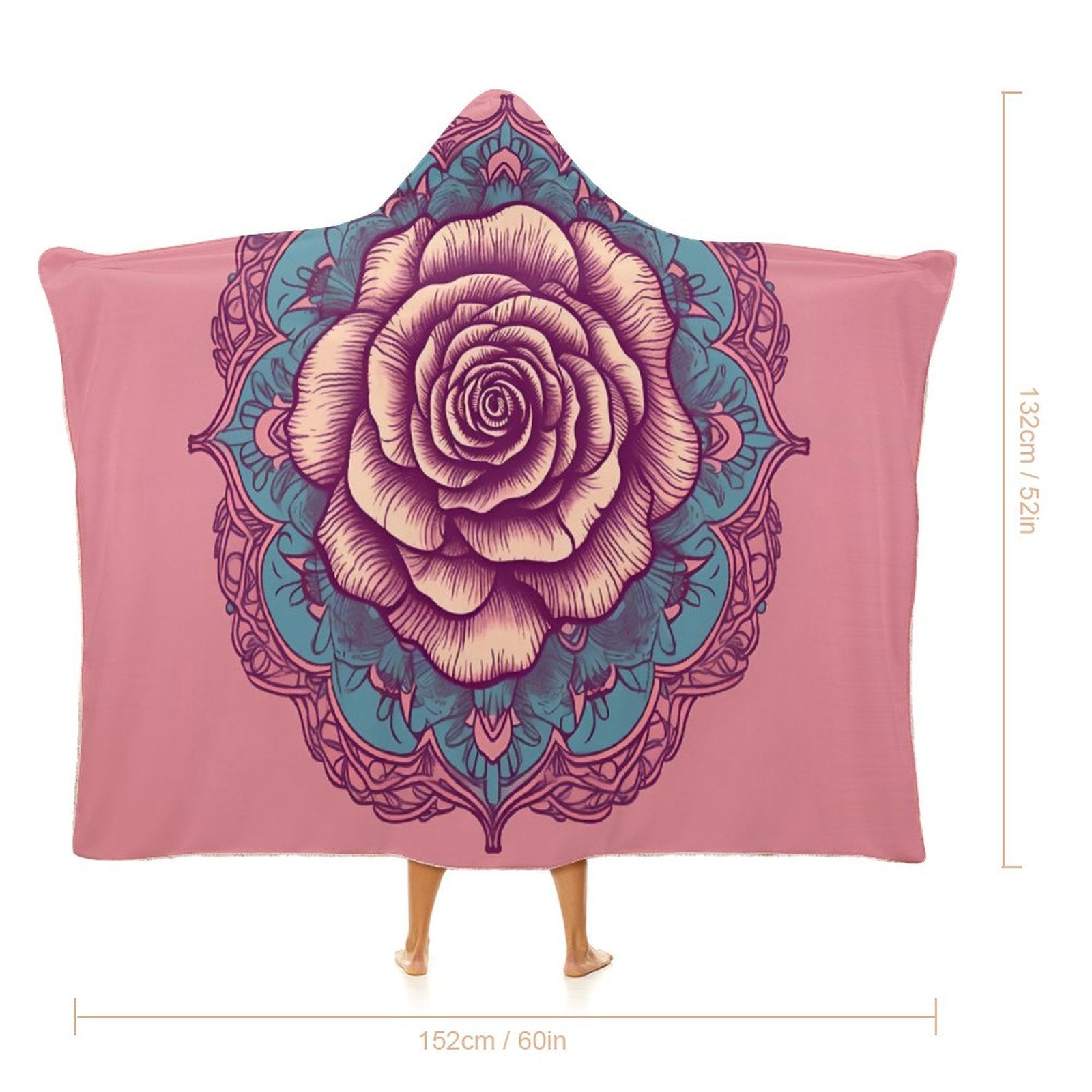 Manta con capucha de rosas