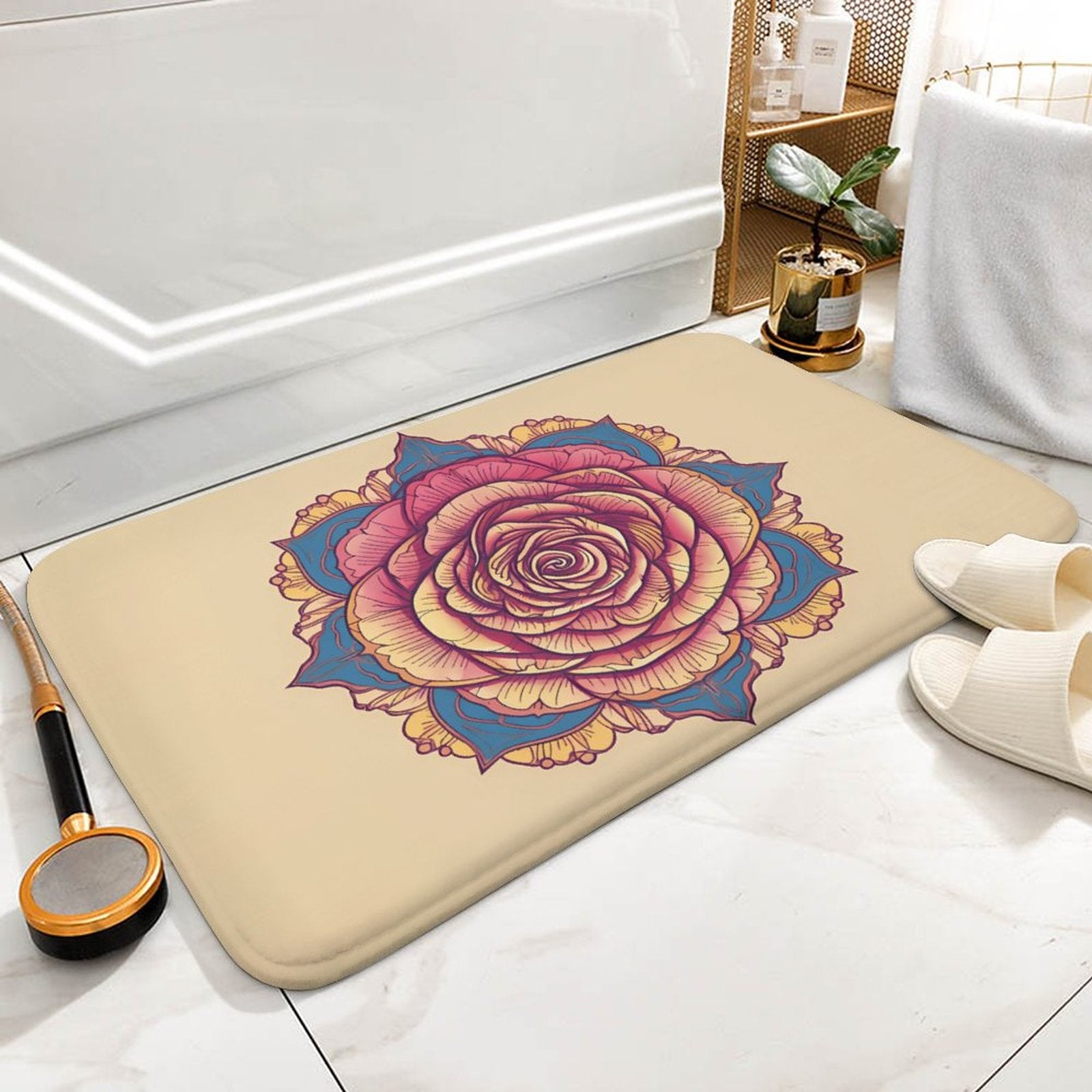 Rose Coral Velvet Rug